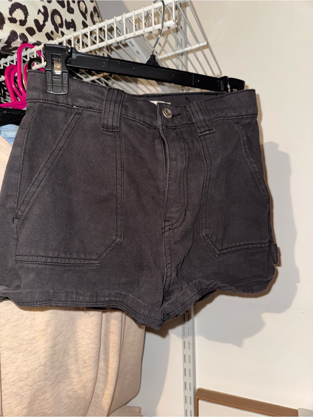 PacSun Black High-Rise Jean Shorts with Utility Pockets